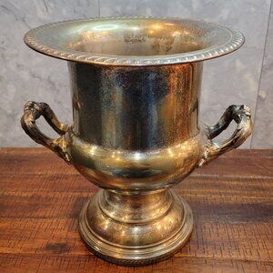 Vintage Silver Plated Trophy Style Champagne/Ice Bucket, 10" Tall, 9" Diameter